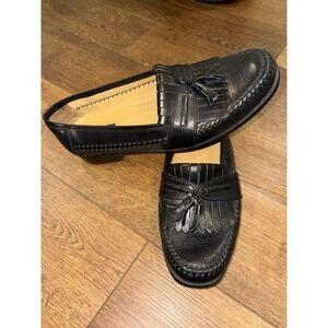 BOSTONIAN FLORENTINE Black Leather Tassle Loafer Slip On Dress Shoes Men's 12 M